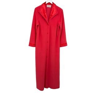 Vintage Loungewear by Gossard Housecoat Robe Size Large Maxi Pink Velour USA‎